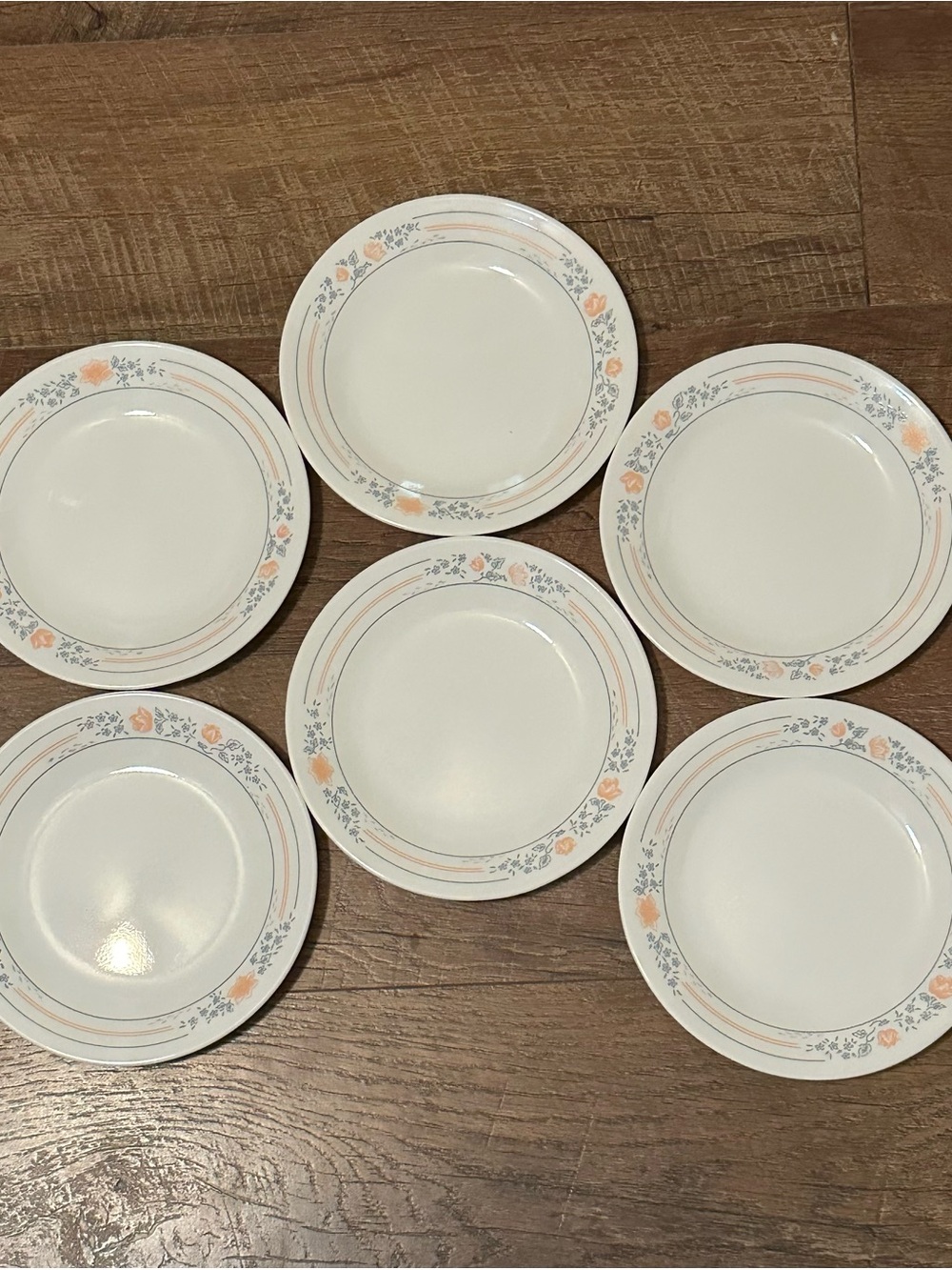 Corelle Apricot Grove 6 Dessert Plates